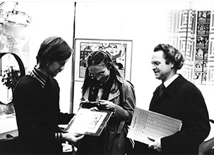 Martin Hudelmaier, Dr. Ulrike Gauss, Dr. Arnulf Lutz, Ausstellung Salon Marta, 1978